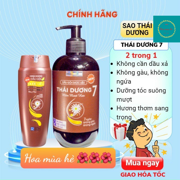 DẦU GỘI THÁI DƯƠNG 7 1100ML và chai 480ml - 200ml  chính hãng date xa
