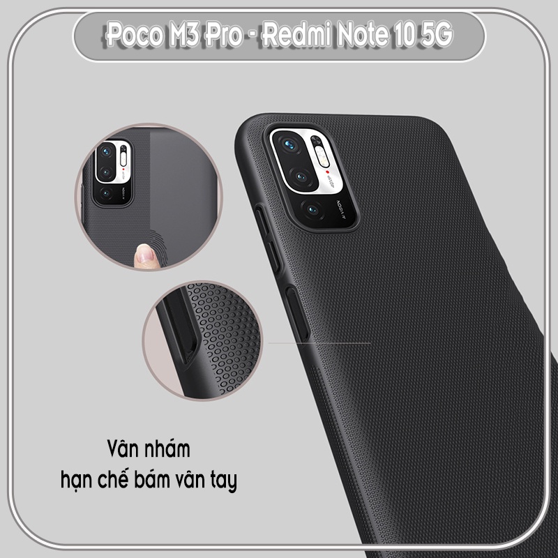Ốp lưng cho Xiaomi Poco M3 Pro - Redmi Note 10 5G Frosted Shield nhựa PC cứng Nillkin - Hàng nhập khẩu
