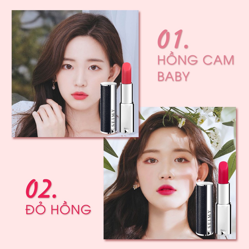 Son lì thiên nhiên không chì Seimy - Nature Lipstick an toàn cho bà bầu, mềm môi, nhiều dưỡng, mùi thơm trái cây