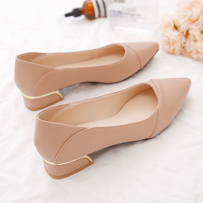 Giày Búp Bê Da Mềm Màu Trơn Dễ Phối Đồ Thời Trang Công Sở Cho Nữ
