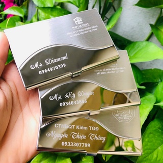 hộp đựng name card inox ,da pu in khắc logo theo yêu cầu