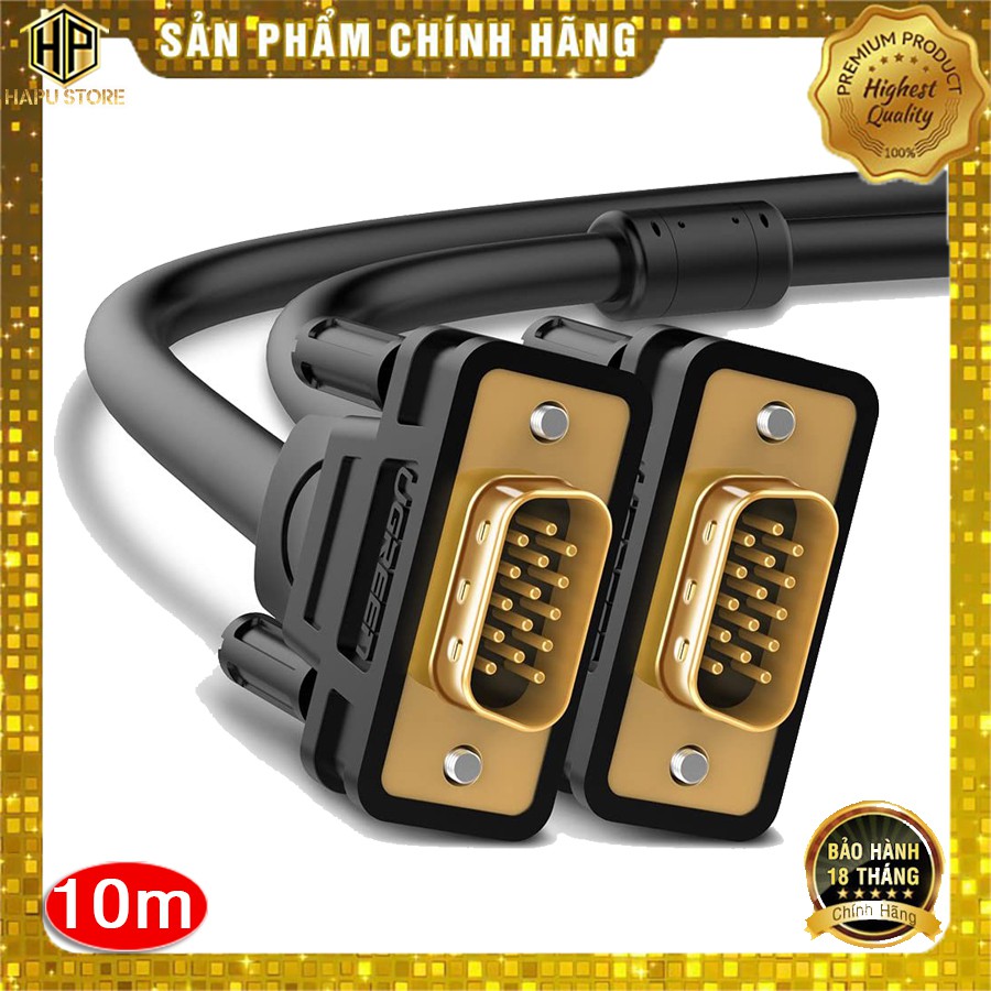 Cáp VGA Ugreen 11633 dài 10m độ phân giải Full HD chính hãng - Hapustore