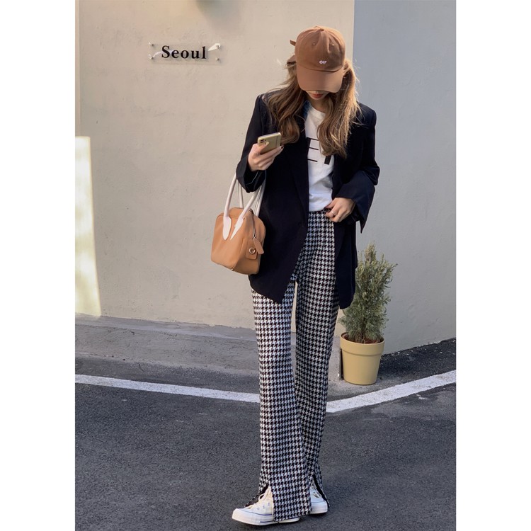 Quần Dài Ống Đứng Lưng Cao Thời Trang Hàn Quốc Cho Nữ