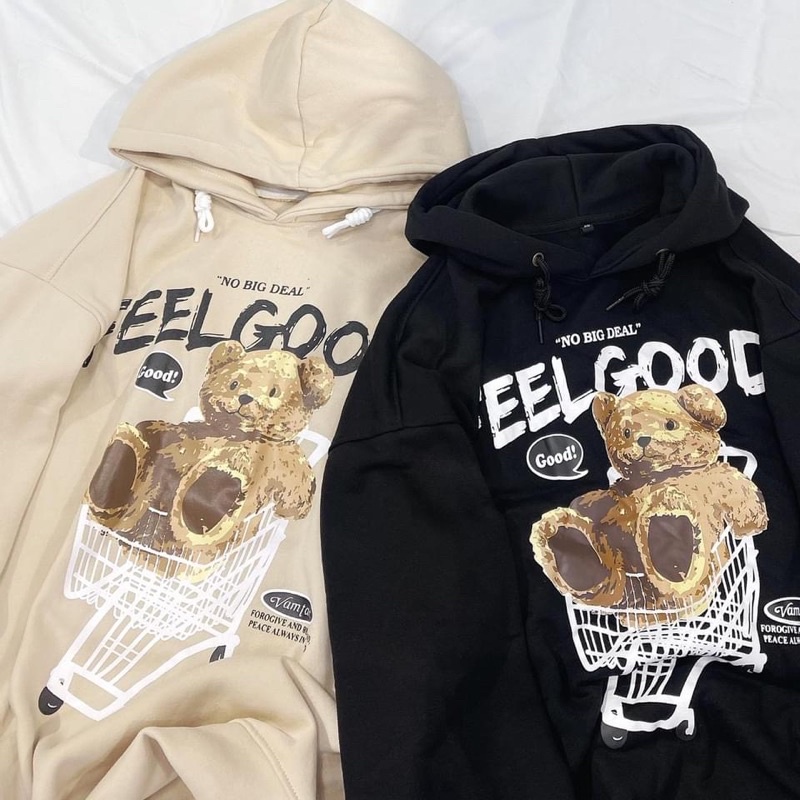 Áo Hoodie “ FeelGood “ Chất nỉ bông mềm mịn Form rộng unisex Nam/ Nữ ( Ảnh + Video thật 100% Hình in cực đep nét chuẩn ) | BigBuy360 - bigbuy360.vn