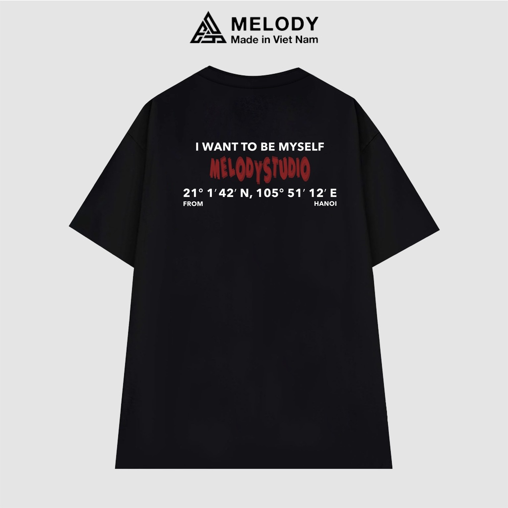 Áo Thun Unisex Nam Nữ Tay Lỡ Form Rộng Oversize Local Brand MELODY, Áo Phông Cotton 100% HN Tee