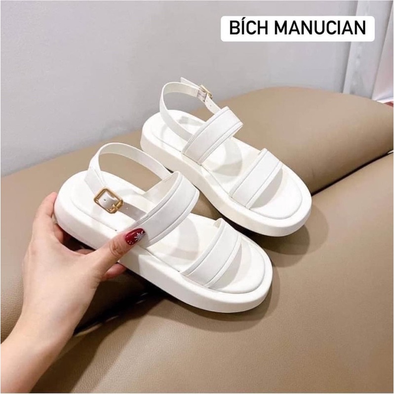 Sandal CnK hai màu Trắng - Đen