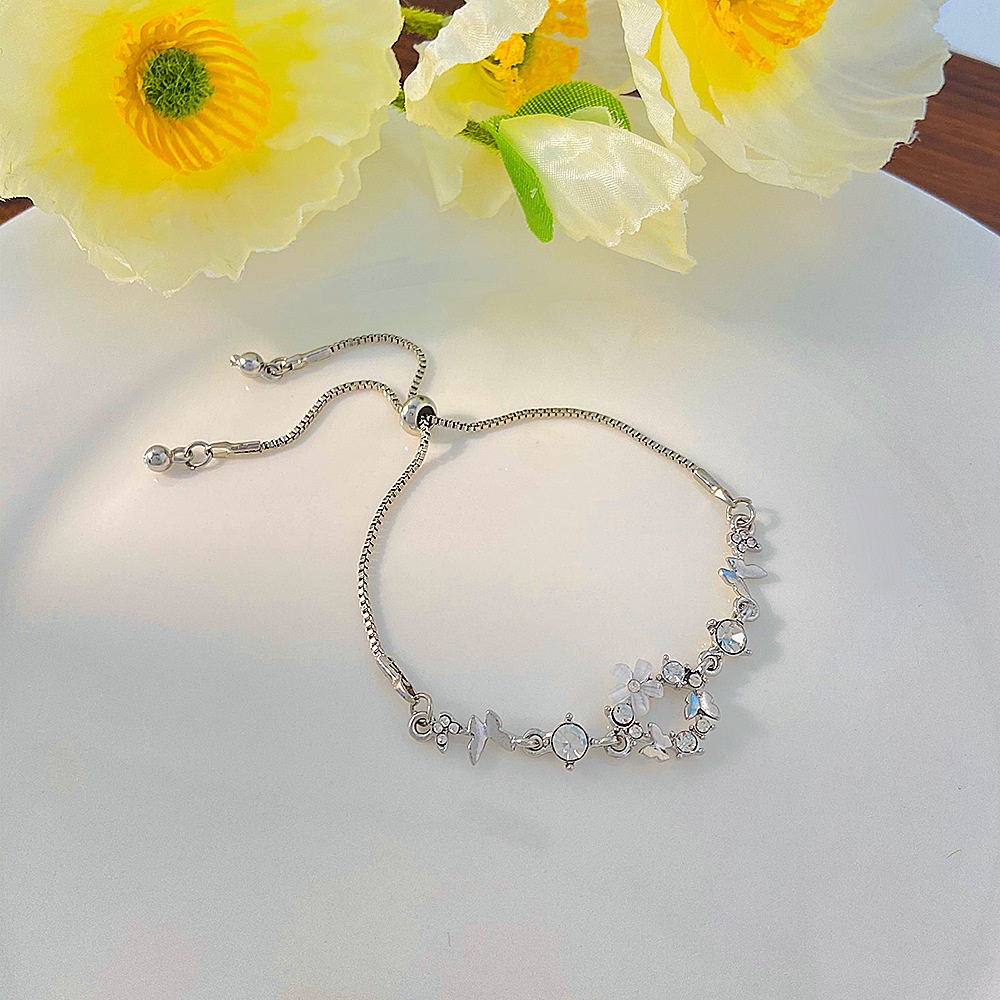 Vòng Tay Đính Đá Zircon Nhân Tạo Bằng Hợp Kim Thời Trang Hàn Quốc Cho Nữ