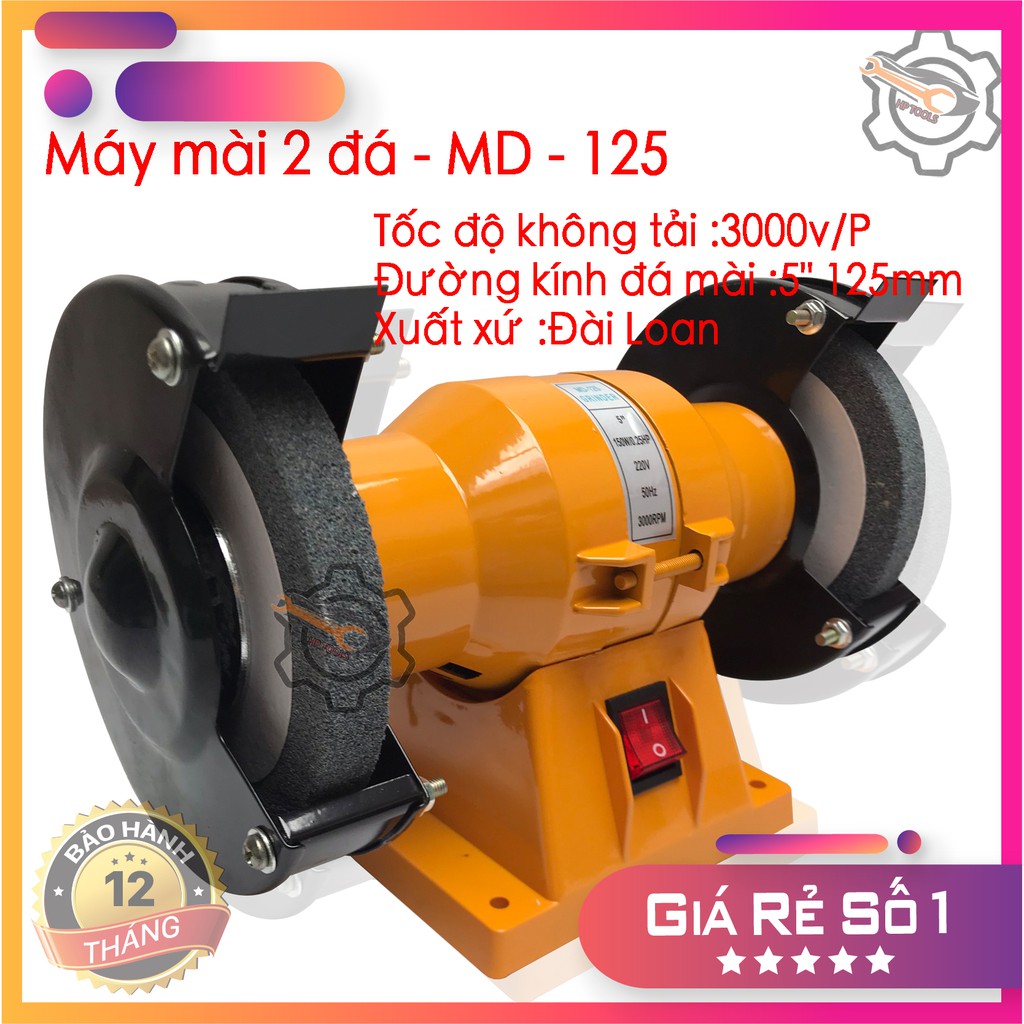 Máy Mài 2 đá máy mài bàn MD-125 bảo hành 6 tháng