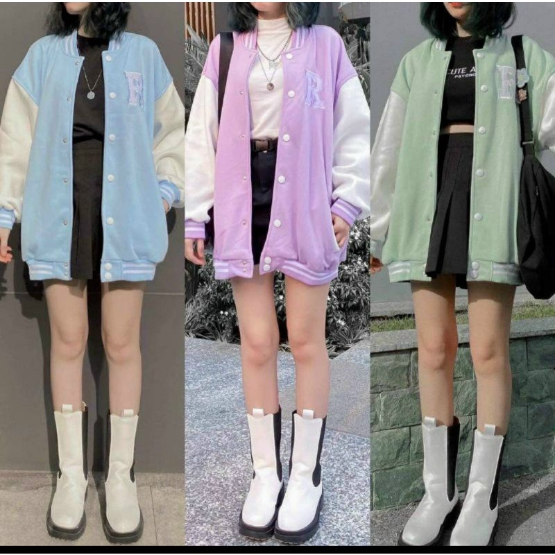 Áo bomber nỉ dày chữ R