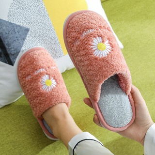Dép bông lông cừu hoa cúc Unisex hottrend 2020