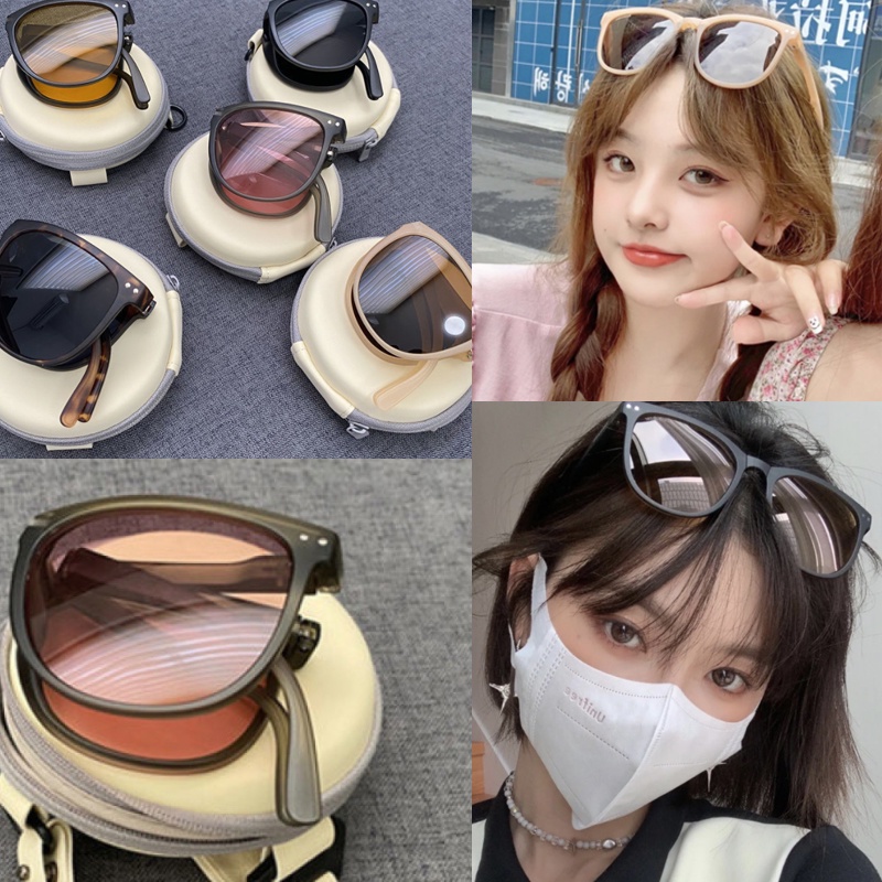 (KIQI-FASHION) COD Kính Mát Chống Tia Uv40 Dạng Gập Thời Trang Cho Nam Nữ