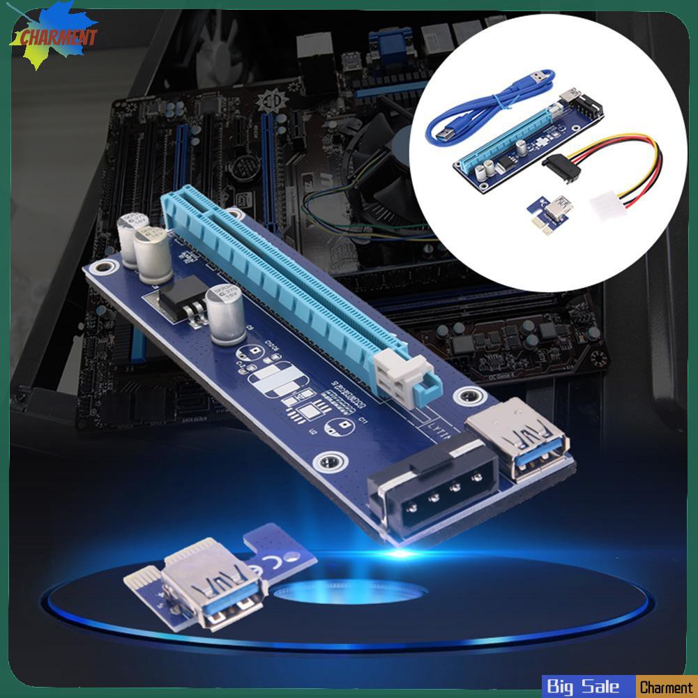 Bộ 2 Dây Cáp Chuyển Đổi Pci Express Riser Card 1x Sang 16x Usb3.0 4pin