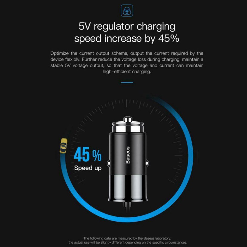 Bộ tẩu sạc đa năng dùng cho xe hơi Baseus Enjoy Together 5.5A, 4 cổng USB, Cáp dài 1.5M dùng cho cả ghế trước và sau xe