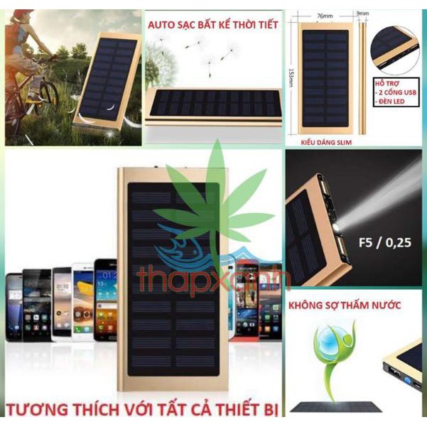 CỰC RẺ sacduphong Power bank năng lượng mặt trời 20000mah---SP liênquan- xiaomi - 10000mah - gen 2 - 20000 -10000