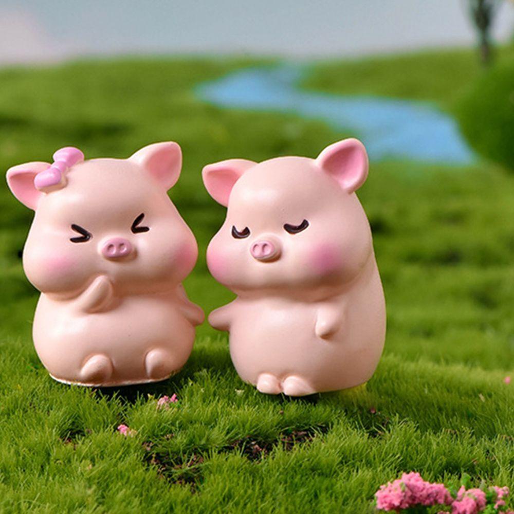 Mô Hình Chú Heo Hồng Mini Bằng Resin Dễ Thương Dùng Trang Trí Bánh Kem DIY