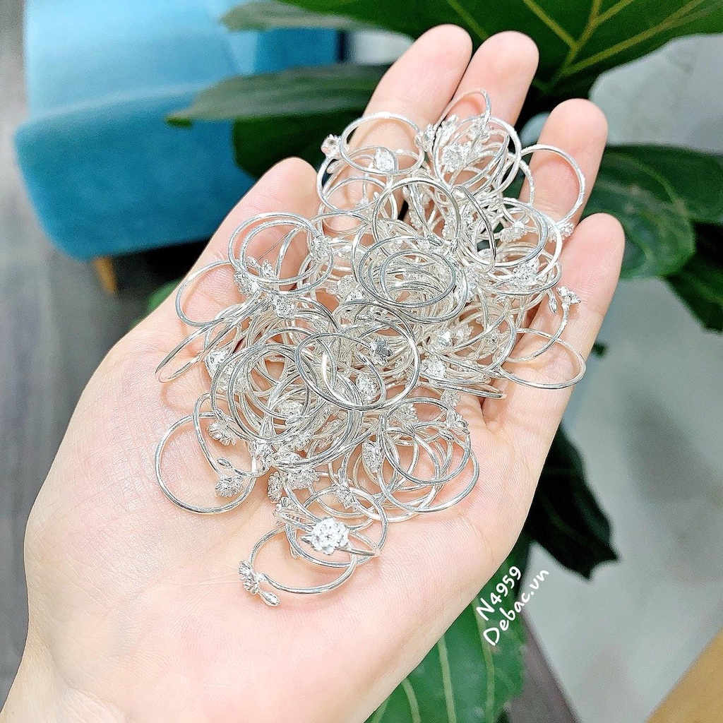 Nhẫn bạc 925 freesize hoa sen xinh xắn dễ thương Dế Bạc –N4959