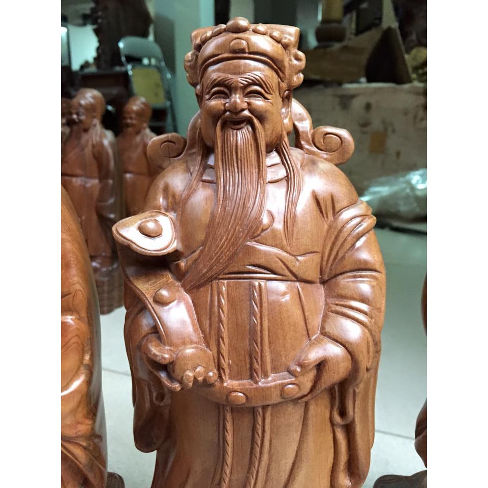 Tượng Tam Đa - Phúc Lộc Thọ Gỗ Bách Xanh mùi thơm dịu
