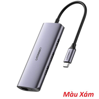 Ugreen 60718 usb type c bộ chuyển đổi sang 3 cổng usb 3.0 và giga lan hỗ trợ nguồn micro usb cm252