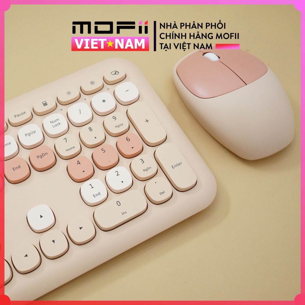 Combo Bàn Phím và Chuột không dây MOFII 666 Chính hãng Giả Cơ tương thích Win, MacOS, iPad, Điện thoại, Tivi