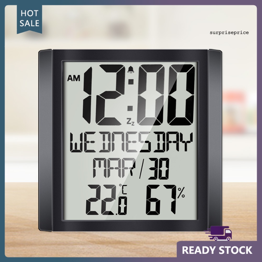 【SPP】Multi Functional Large Screen Temperature Humidity Measurement Wall Desk Clock