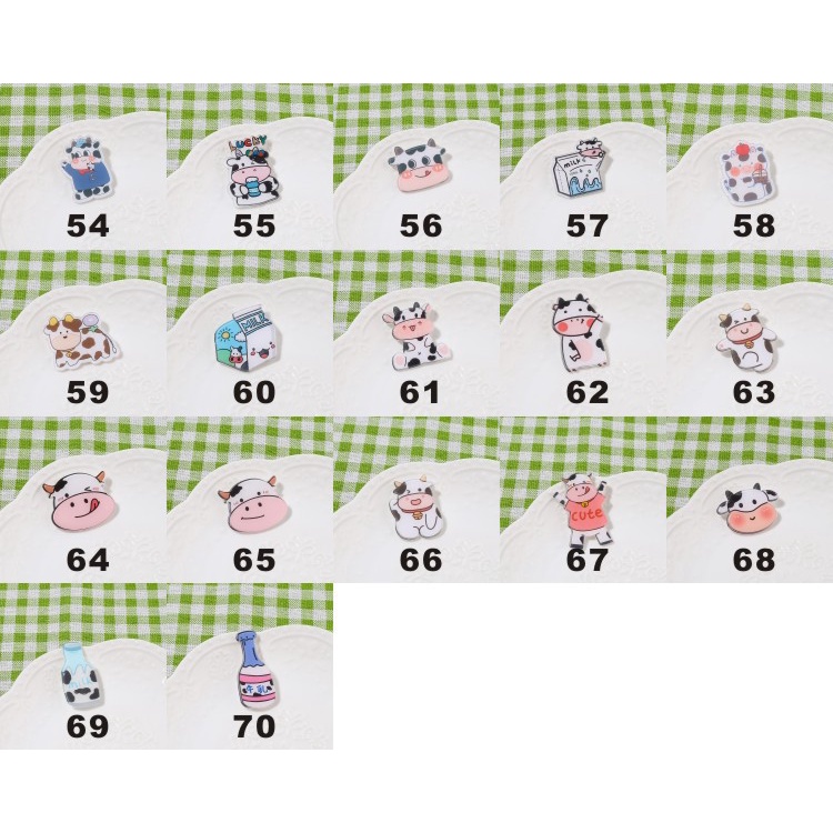 Huy Hiệu Trang Trí Hộp Bút Cài Balo - Pin Áo Nhựa Acrylic Hình Bò Sữa Hottrend 2021 AMKO HH09