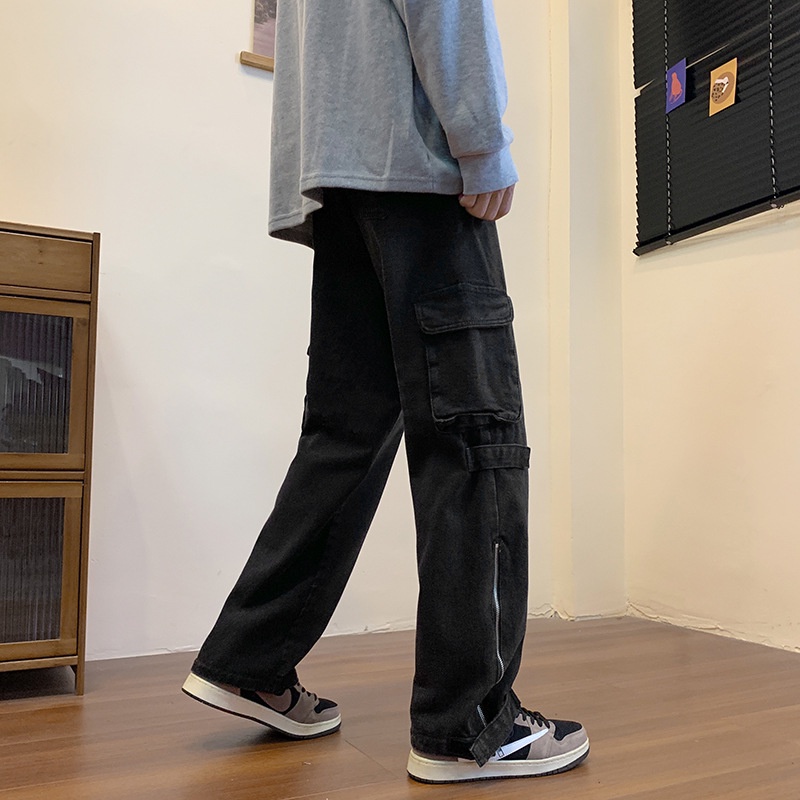 Quần Jean Ống Suông Túi Hộp Kèm Khóa Zip Cực Chất- Cam Kết Hàng Y hình