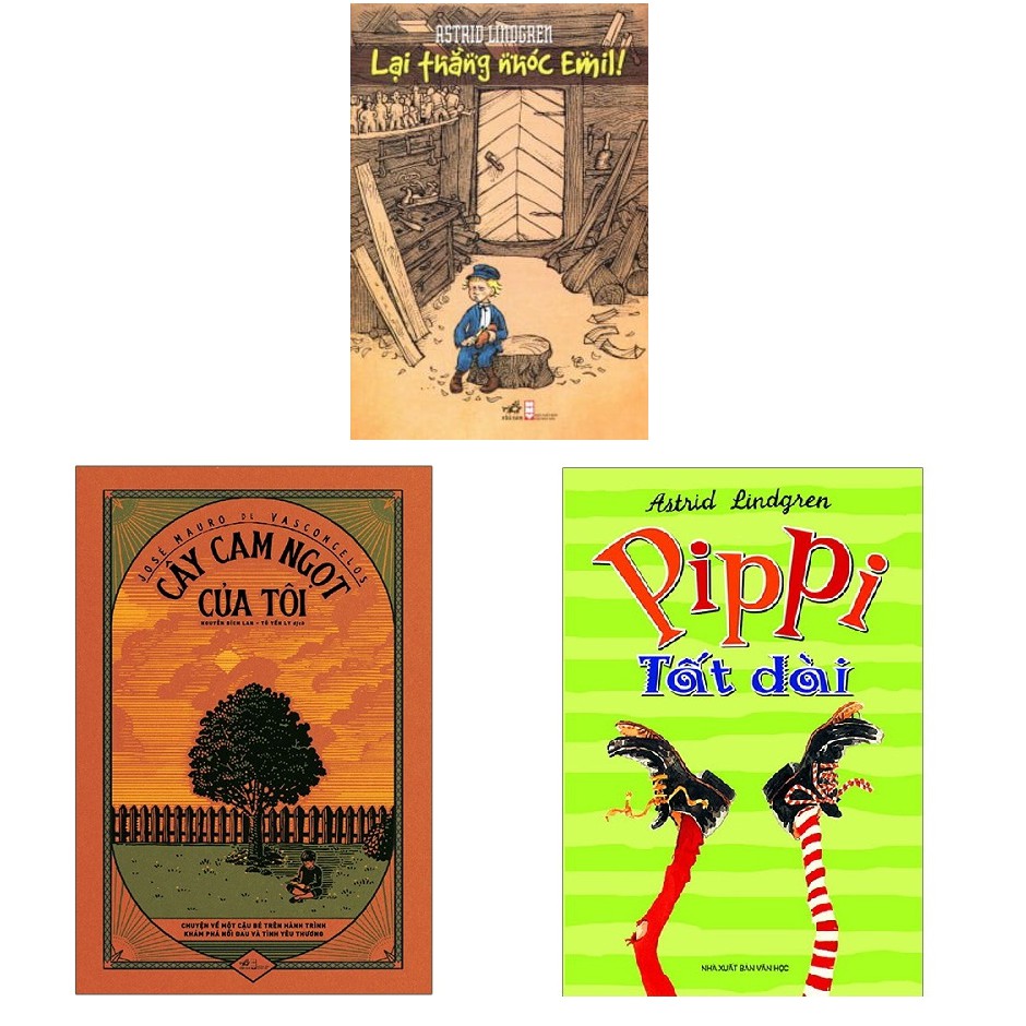 Sách Nhã Nam - Combo Cây cam ngọt của tôi + Pippi tất dài + Lại thằng nhóc Emil (3 cuốn)