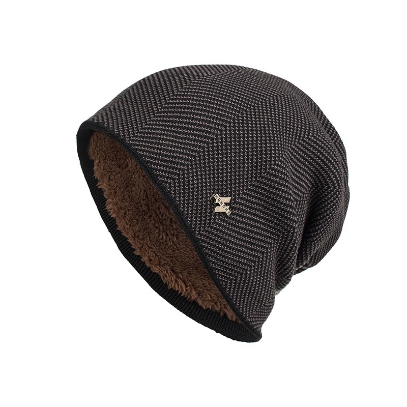 Mũ Beanie Dệt Kim Màu Trơn Giữ Ấm Mùa Đông Cho Nam