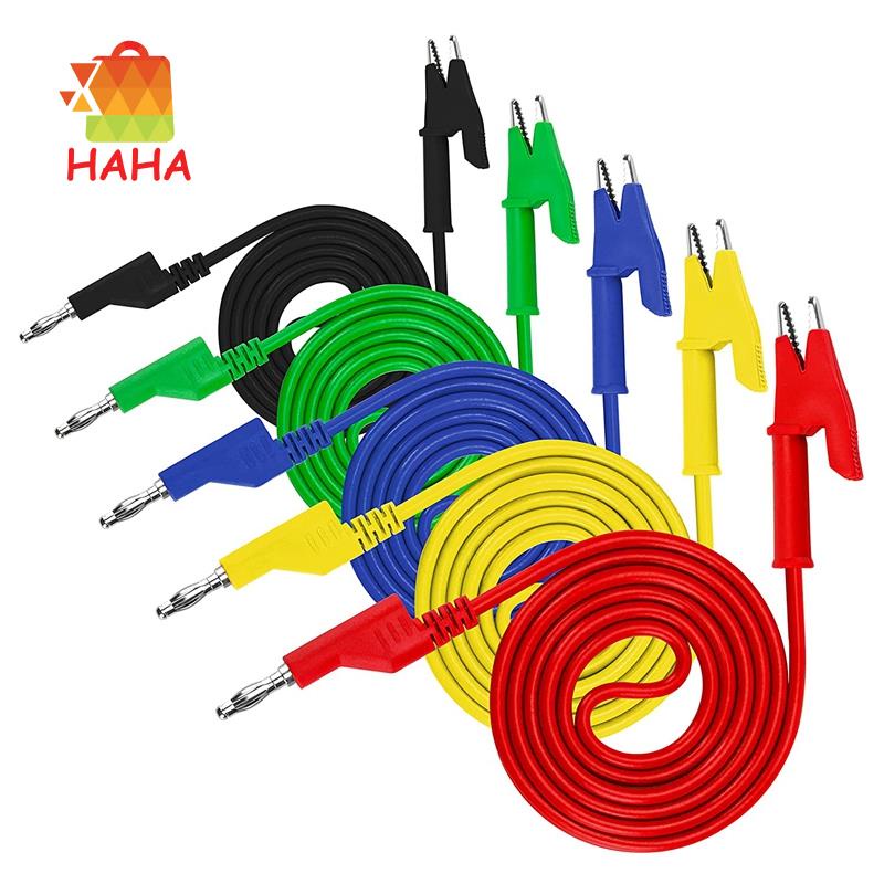 Set 5 Dây Thử Điện 4mm Đầu Kẹp Cá Sấu