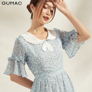 Đầm nơ cổ phối bèo DA1179 GUMAC