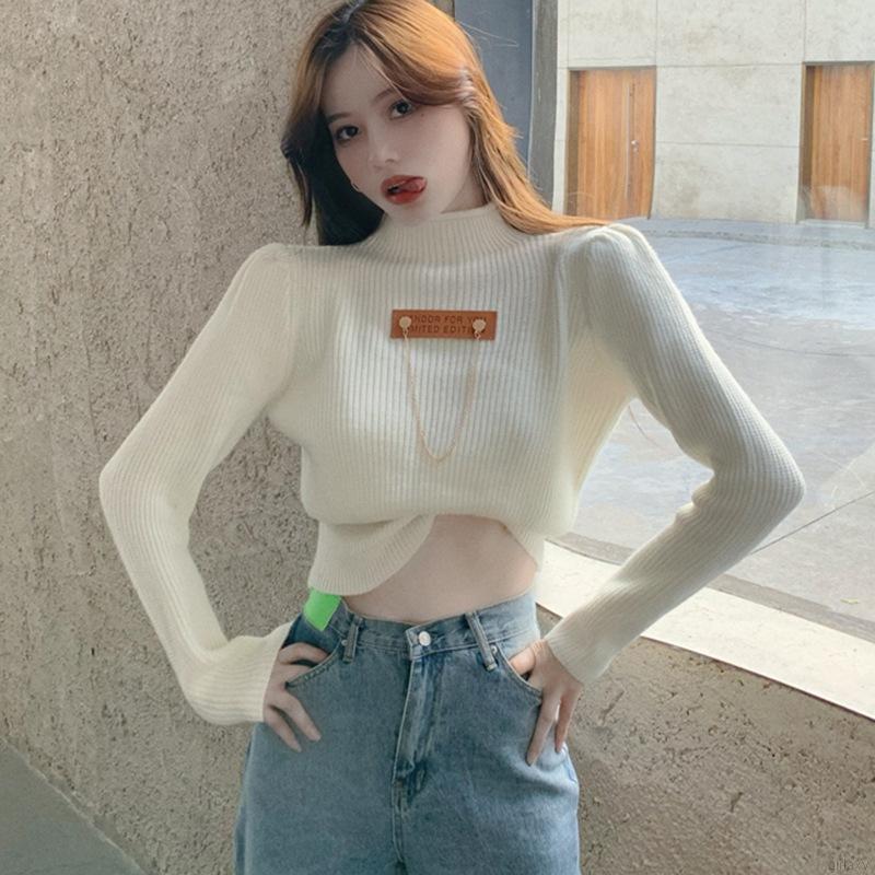 Áo Len Tay Dài Cổ Lọ Phong Cách Hàn Quốc Trẻ Trung Dành Cho Bạn Nữ