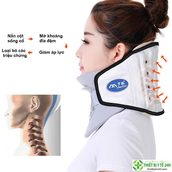 Đai Hơi Nẹp Kéo Dãn Cố Định Cột Sống Cổ C02, Đai Định Hình Cổ cho người tổn thương thoái hoá thoát vị đốt sống cổ.