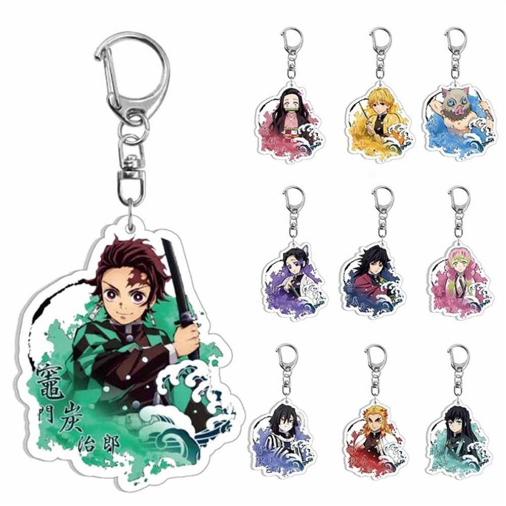Móc khóa nhựa acrylic họa tiết nhân vật hoạt hình Demon Slayer Kamado Tanjirou dễ thương