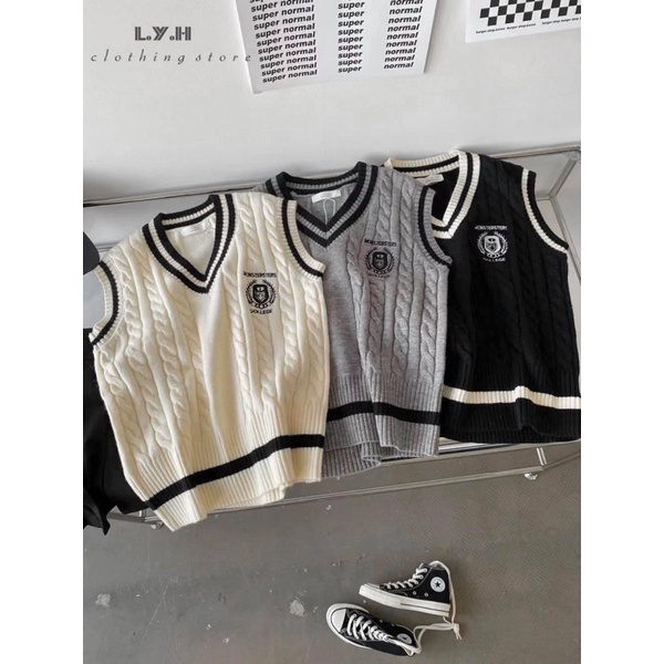 [ CÓ ẢNH THẬT + VIDEO TỰ QUAY ] Áo Gile Viền 3 Màu Đen, Be, Xám Kiểu Giống Hàn Quốc Mix Đồ Cực Xinh