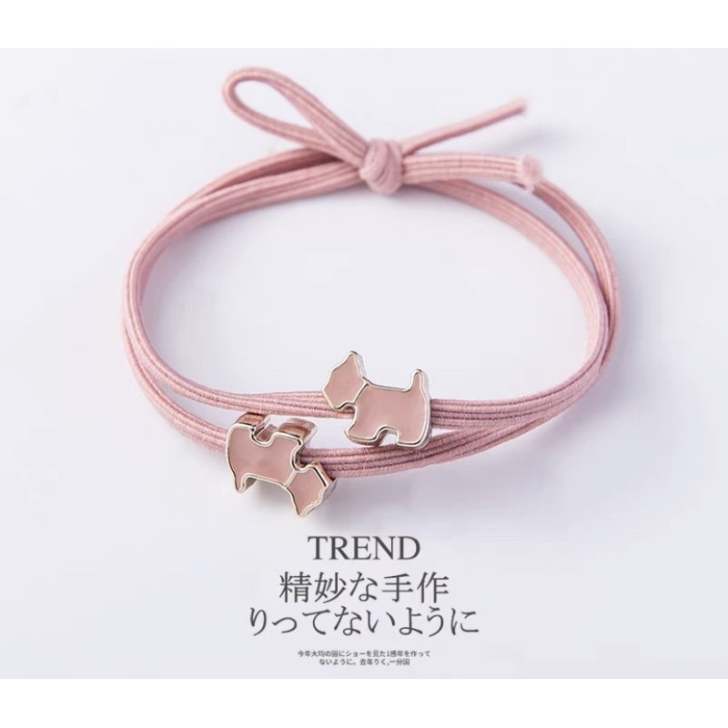 CỘT TÓC DÂY CHUN HỒNG- dễ thương