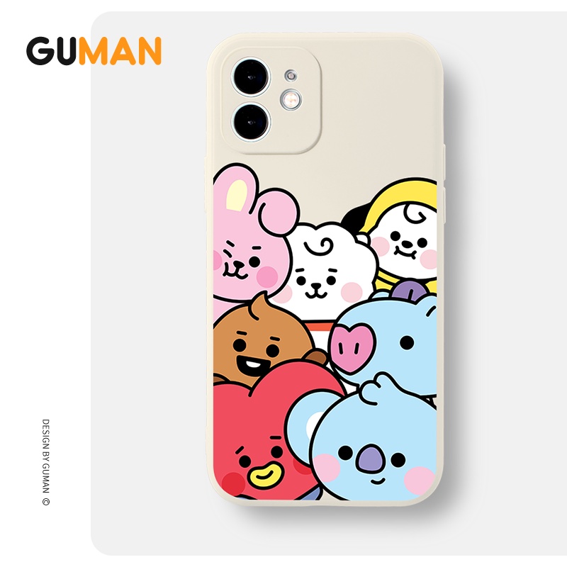 Ốp lưng GUMAN viền vuông hoạt hình dễ thương đẹp cho iPhone 14 13 12 11 Pro Max SE 2020 X XR XS ip 8 7 6 6S Plus kute B121