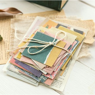 Set 60 tờ giấy nền trang trí sổ phong cách retro, nhẹ nhàng