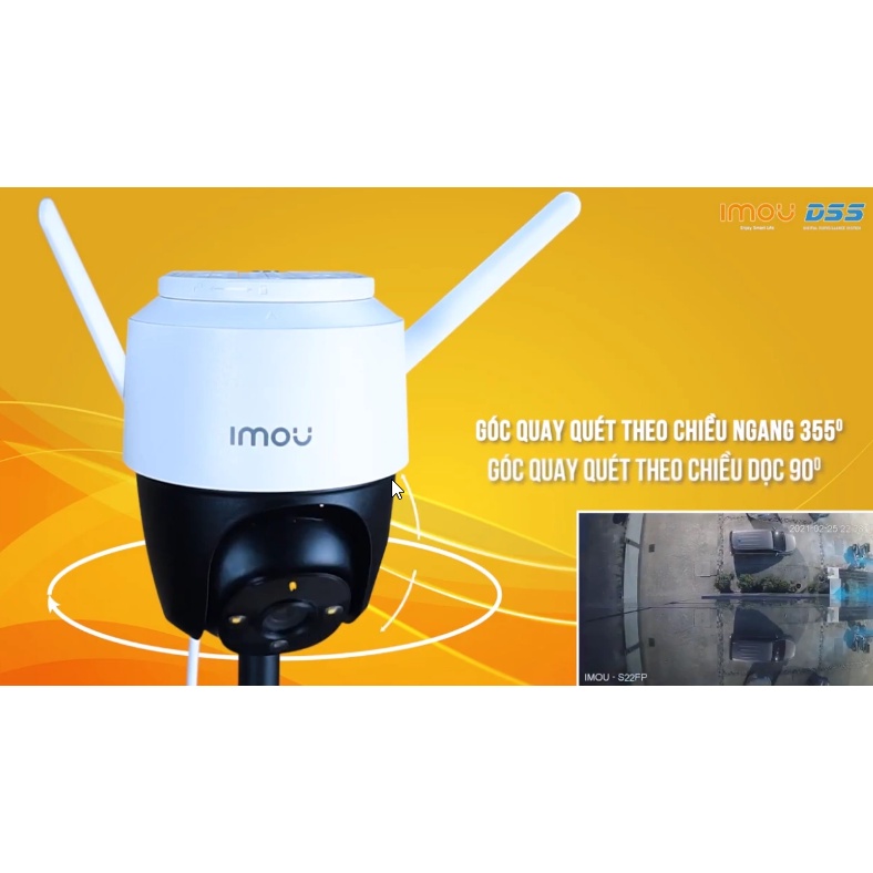 CAMERA WIFI IMOU NGOÀI TRỜI QUAY 360 ĐỘ CRUISER S42FP, ĐỘ PHÂN GIẢI 2K FULL COLOR (Màu ban đêm), ĐÀM THOẠI 2 CHIỀU