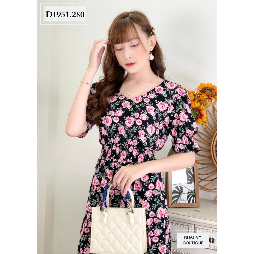 [Mã FAMALLT5 giảm 15% đơn 150k] Đầm hoa tầng đuôi cá bo chun eo - NHATVY D1951 | BigBuy360 - bigbuy360.vn