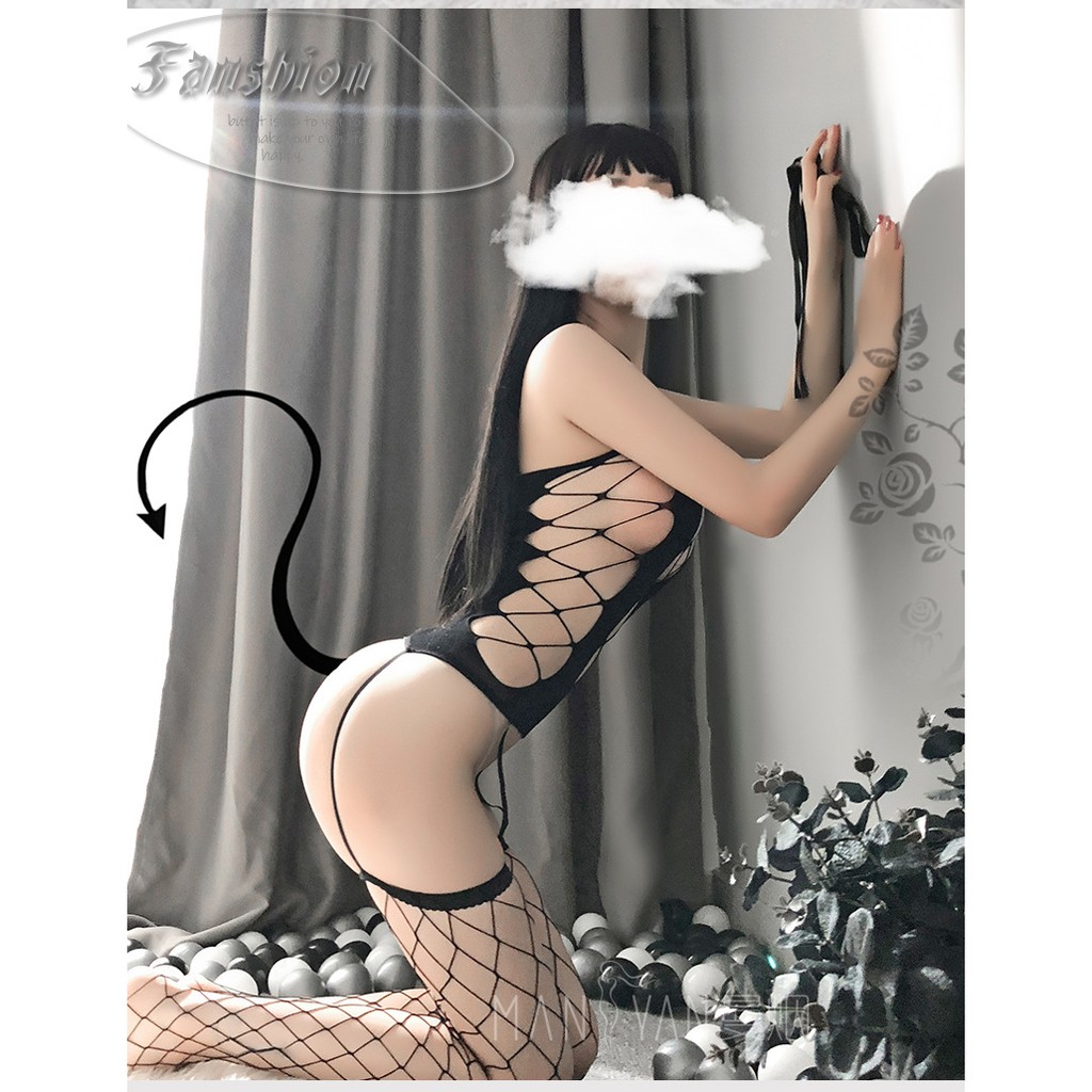 Bộ đồ ngủ Bodysuit lưới liền vớ L304 | BigBuy360 - bigbuy360.vn