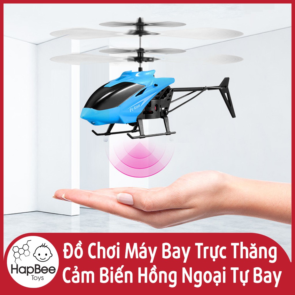 Đồ chơi máy bay trực thăng cảm biến hồng ngoại lòng bàn tay tự bay, có đèn, kèm cáp sạc 🐝 HapBee 🐝
