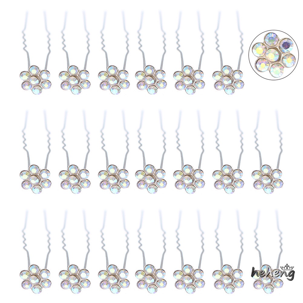 Set 20 Kẹp Tóc Chữ U Đính Đá Phong Cách Trung Hoa