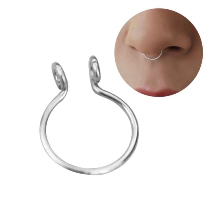 Khuyên Septum - KHUYÊN KẸP KHÔNG CẦN LỖ - 8mm/10mm - Khuyên mũi giả - Khuyên kẹp mũi [SHIPHOATOC]