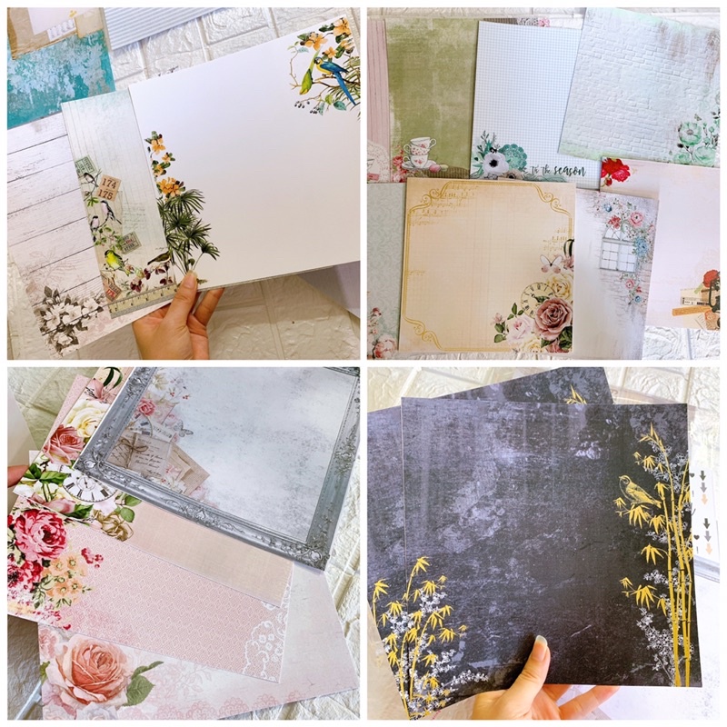 Giấy hoạ tiết làm nền khung ảnh nổi, bìa album khổ giấy 20cm- 21cm - Định lượng 250gsm - Ib với shop để lựa mẫu