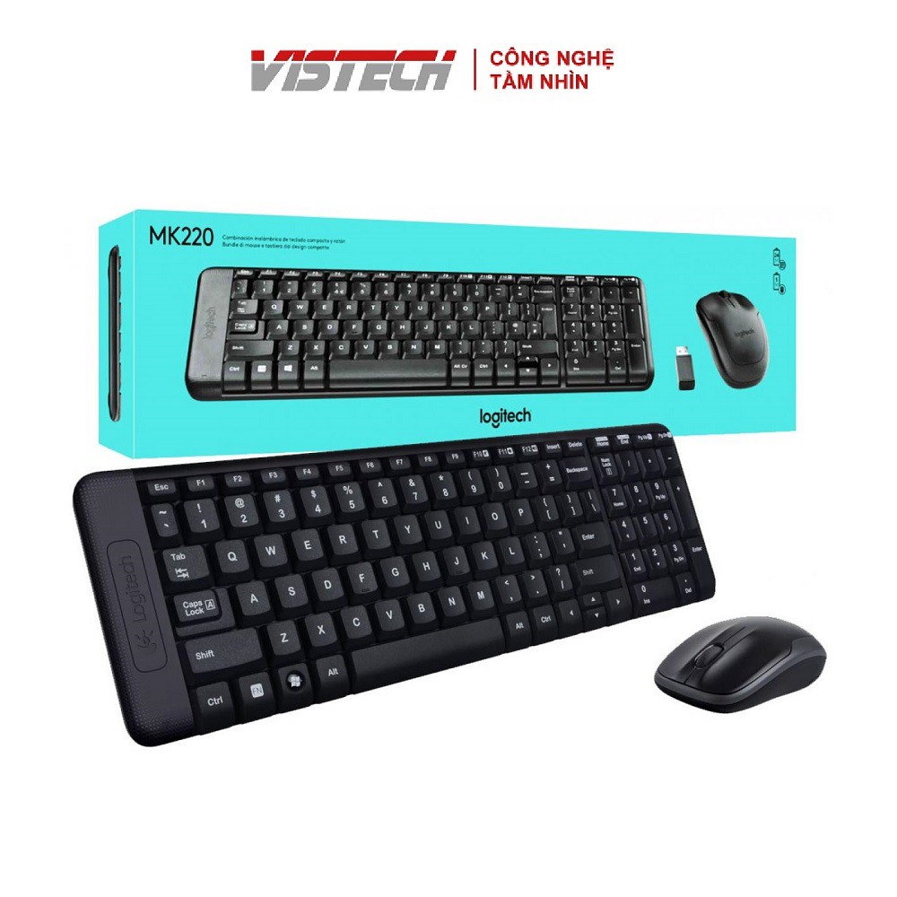 Bộ Bàn Phím Không Dây Logitech MK220