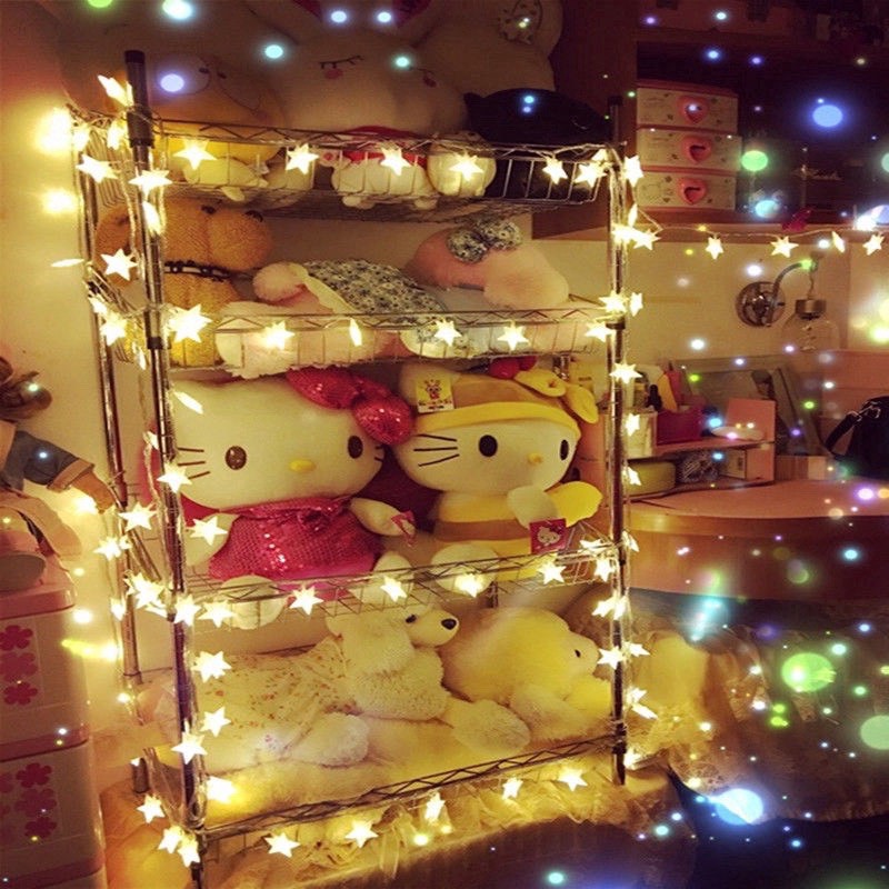 Dây Đèn Led Trang Trí Ngôi Sao Màu Vàng Nắng, Đèn Decor Noel, Tết, Nhà Cửa, Quán Cafe