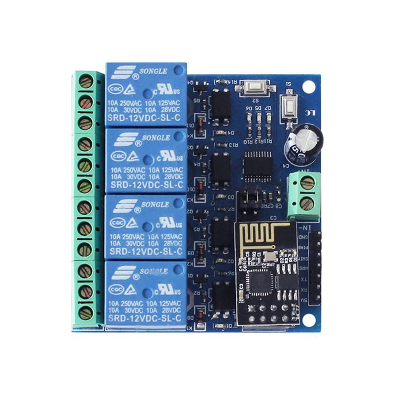 ►✠⊙Module relay ghép nối Wifi DC 12V ESP8266 & ESP-01 cho hệ thống nhà thông minh
