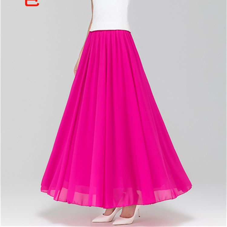 Chân Váy Chiffon Dài Lưng Cao Kiểu Mới Dành Cho Nữ