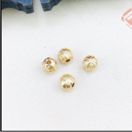 2-5-10 viên charm khắc cánh hoa 8mm mix trang sức