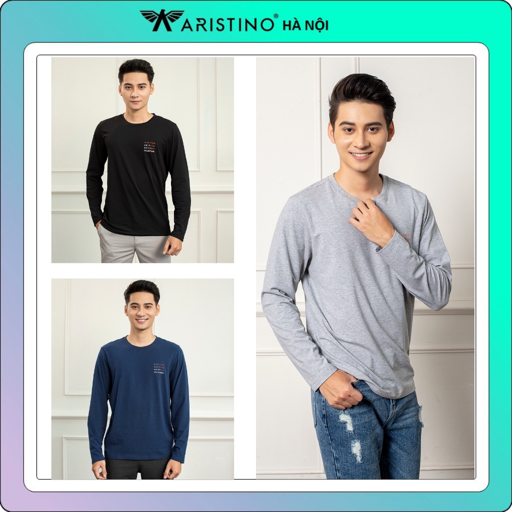 Áo thun nam  dài tay  ARISTINO  cotton mềm , năng động ALT001W9 (3 màu)